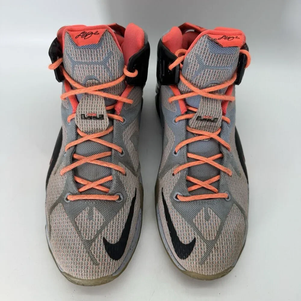 Nike Lebron XII GS Aluminum Sunset Glow 685181-488 sz 7Y Easter Athletic Sneaker